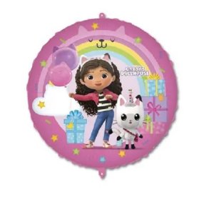 Fóliový balónek Gábinin kouzelný domek - Kulatý, 46 cm (+ závaží)