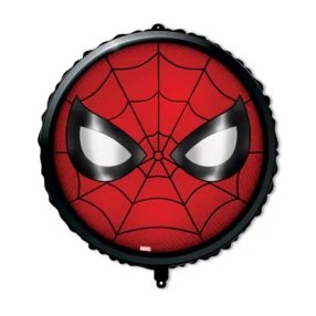 Fóliový balónek Spider-Man maska - Kulatý, 43 cm (+ závaží)