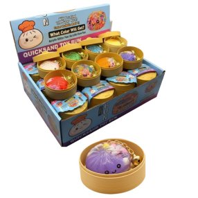 Squishy klíčenka knedlíček 4,5 cm v misce - překvapení, více druhů